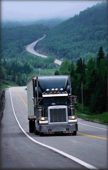 Truck in mountains